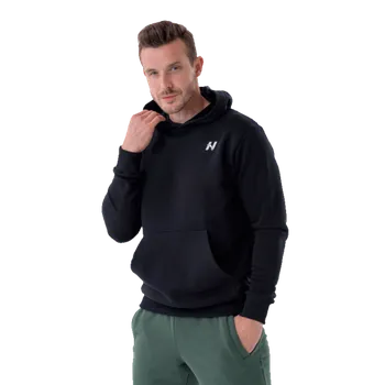 Pánská mikina Nebbia Mikina přes hlavu s kapucí a přední kapsou 331 černá - XL