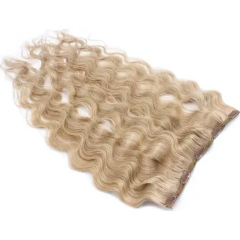Příčesek Clip pás 40cm vlnitý - přírodní / světlejší blond