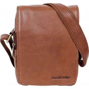 Sendi Design Pánská kožená taška přes rameno PAULO koňak