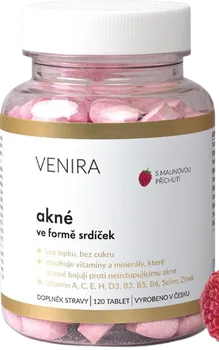 Přírodní produkt VENIRA Akné srdíčka malina 120 tbl.
