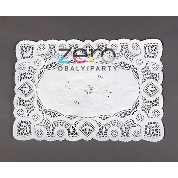 Krajka papírová dortová VIP 24x35 cm (12 ks) - bílá