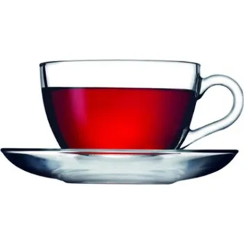 Šálek s podšálkem 238ml sklo sada 6+6ks KLC