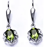 Stříbrné náušnice,přírodní vltavín,náušnice na patent, NK 1140/20