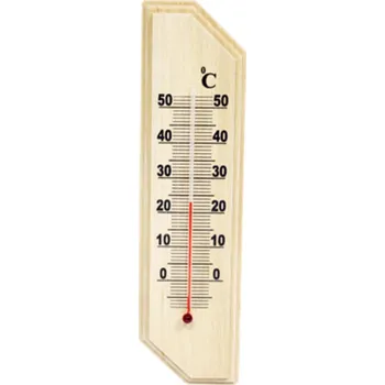 Domácí teploměr Teploměr pokojový vnitřní dřevěný 22 cm KLC