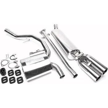 Výfukový systém TA Technix sportovní nerezový catback výfuk Opel Calibra 2.0 / 2.0 16V včetně 4x4 (89-97), 2x 76 mm rovná nerezová koncovka s pertlem