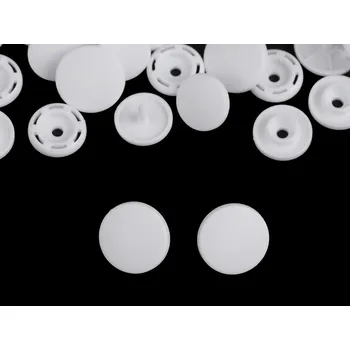 Plastové patentky / stiskací knoflíky vel. 22", barva 1 bílá