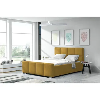 Postel Eka Čalouněná postel Passion - Kronos 160x200 cm Barva látky: Žlutá (11), Úložný prostor: Bez úložného prostoru