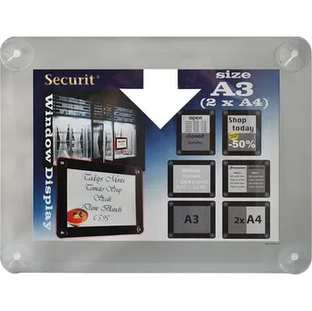 Rám na obraz Securit Informační rámeček na sklo A4, šedý
