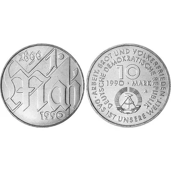 Sběratelství 10 Mark 100 Jahre 1. Mai DDR 1990, mince