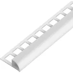 SP15/1 ukončovací lišta C, čtvrtoblouk, s vymezovačem, ACARA, PVC bílá, 7 mm, 2,5 m