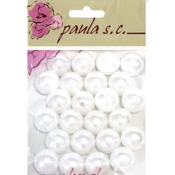 Dětské navlékací korálky Korálky plast., perleť bílá, 16mm/bal.