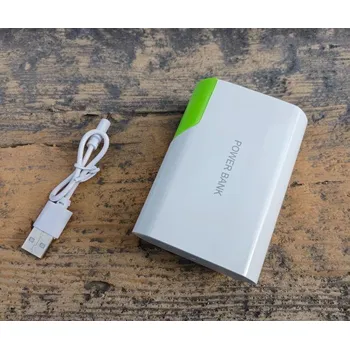 Mobilní telefon Záložní baterie Power Bank 12000mAh - bílá/zelená