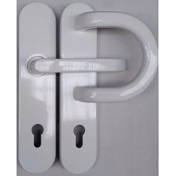 Dveřní kování Dieckmann Madlo/klika URANUS bílá RAL9016 / 8mm, PZ 92/