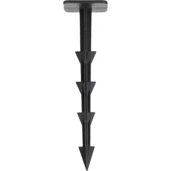 Černý plastový kotvící hřeb Agro - 15 cm