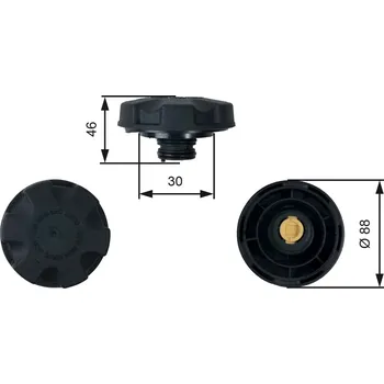 Palivová nádrž Uzavírací víčko, nádoba chladiva GATES RC248