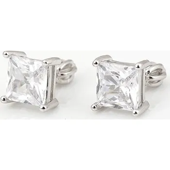 Náušnice Stříbrné náušnice kostičky se zirkony STNAU1357F
