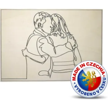Antistresové omalovánky VypálímTi.cz Dřevěné omalovánky - Pár v objetí