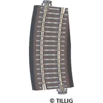 Modelová železnice TT - kolej oblouková vyrovnávací s podložím k pravé výhybce B R22 R310/15°