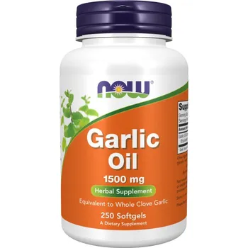 Doplněk stravy NOW FOODS Garlic Oil, Česnekový olej, 1500 mg, 250 softgel kapslí