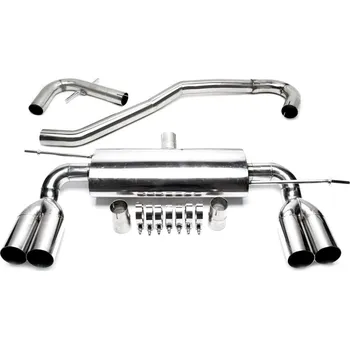 Tlumič výfuku TA Technix sportovní nerezový duplex výfuk VW Golf V htb (1K, 04-08) kromě 4Motion, 2x 76 mm rovná nerezová koncovka bez pertlu pro obě strany