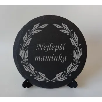 Kuchyňské prkénko Břidlicová deska kulatá 15 cm s gravírováním