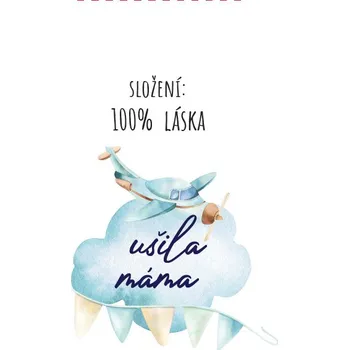 Štítek na oblečení set 10ks-ušila máma trains / vlak -letadlo