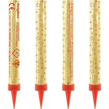 Dortová svíčka PartyDeco Dortová fontána zlatá 12cm, 12ks