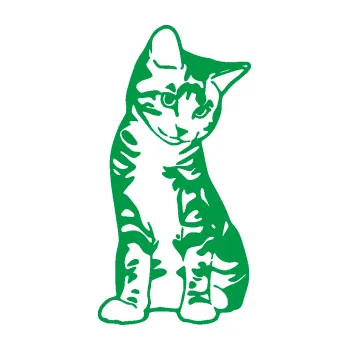 Samolepící dekorace Koťátko 006 pravá (12 - zelená) SAMOLEPKA NA AUTO, NÁLEPKA, FÓLIE, POLEP, TUNING, VLASTNÍ TEXT, TISK, AUTOSAMOLEPKY.cz, POLEPY, OBRÁZEK, LOGO, 3D STICKERS