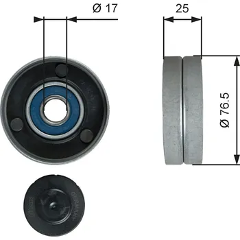 Vratná/vodicí kladka, klínový žebrový řemen GATES T38059