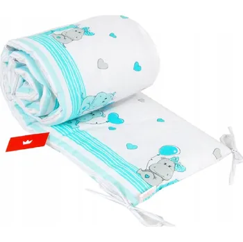 Příslušenství pro dětskou postel a kolébku BBL Mantinel do postýlky 180 cm - tyrkysový hrošík