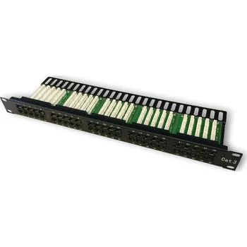 Rozvaděč DATACOM Patch panel ISDN 50p.1U Integrovaný BLACK, 19'' 3501