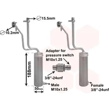Sušič klimatizace Sušárna, klimatizace VAN WEZEL 1301D284