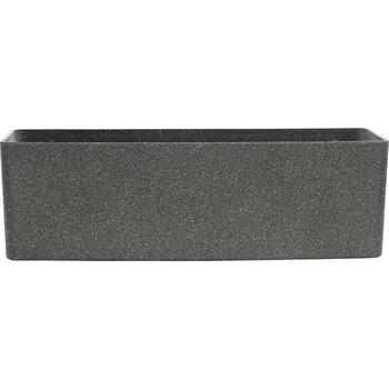 Květináč Venkovní plastový květináč antracit truhlík 80x26x26 (Venkovní plastový květináč s imitací kamene)