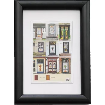 Rám na obraz Dřevěný fotorámeček NEW YORK 9x13 černý kph