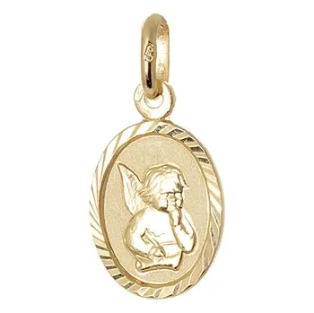 Přívěsek Zlatý medailonek s andílkem ZZ0950F + dárek zdarma