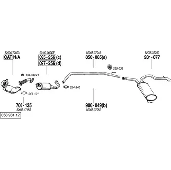 Filtr pevných částic filtr pevných čás. výroba AS Bosal 97-256A