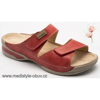 Dámská zdravotní obuv MEDISTYLE ZUZANA 2Z-E15 ČERVENÝ pantofel vel.35-42, --- - 39