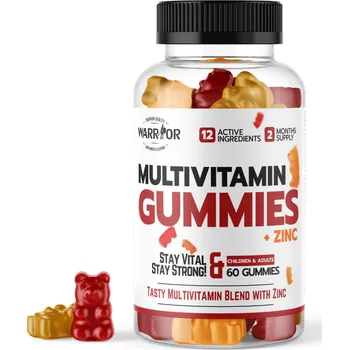 Warrior Multivitamin Gummies + Zinc jahoda/jablko 60 bonbónů