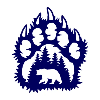 Samolepící dekorace SAMOLEPKA Medvěd 010 levá tlapa s krajinou (23 - tmavě modrá) NA AUTO, NÁLEPKA, FÓLIE, POLEP, TUNING, VLASTNÍ TEXT, TISK, AUTOSAMOLEPKY.cz, POLEPY, OBRÁZEK, LOGO, SAMOLEPKY