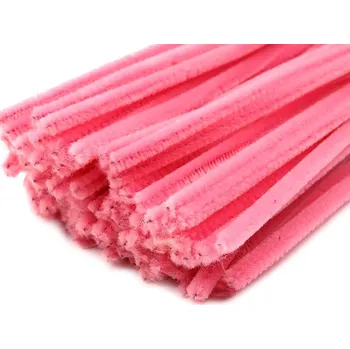 Chlupaté modelovací drátky 5 ks - průměr 6 mm, 30 cm, růžová neon