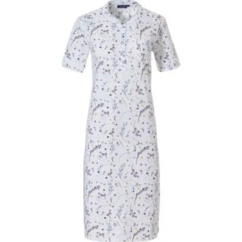 Dámská noční košile 10231-124-4 modro-bílá květiny - Pastunette bílá-potisk XL