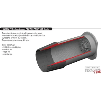 Plastikový model Eduard 1/48 F-16 exhaust nozzle P&W F100 PRINT (KINETIC)