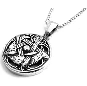 Náhrdelník Steel Jewelry Náhrdelník pentagram z chirurgické oceli NH160316 dárkové balení zdarma