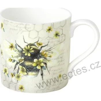 IHR BEE QUEEN porcelánový hrnek včelí královna a žluté květy 350ml