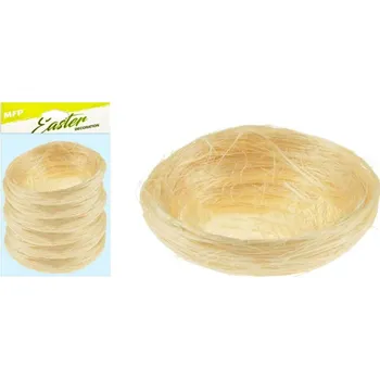Velikonoční dekorace Dekorace hnízdo sisal 7cm 6ks - natur 2221460 MFP
