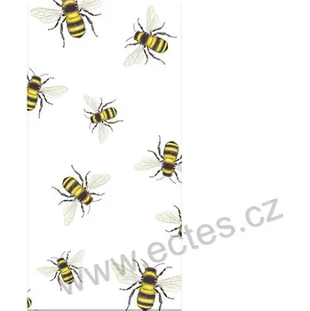 Papírový ubrousek IHR SAVE THE BEES papírový dekorační kapesníček na découpage poletující včelky