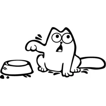 Kočka s miskou - nálepka černá 1 ks NAL/MP/