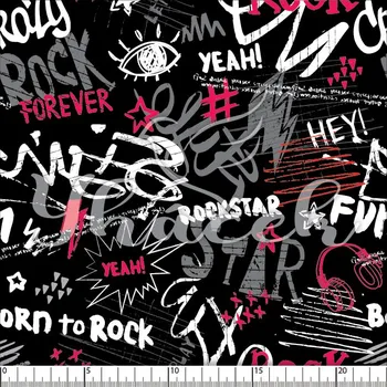 Zakázkový tisk, softshell, kočárkovina... Forever rock fuchsie Látky k tisku: Teplákovina počesaná nepromokavá