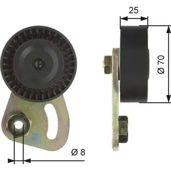 Napínací kladka, žebrovaný klínový řemen GATES T39019