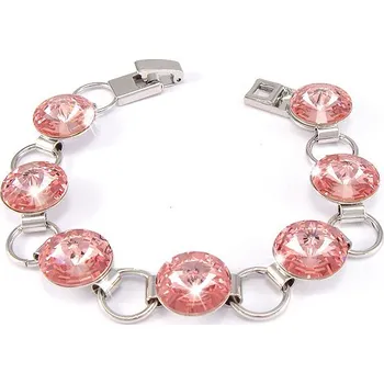 Náramek Swarovski Elements Rivoli 12mm - Rhodiovaný náramek růžový 33111.1 Light Rose (růžová světlá)